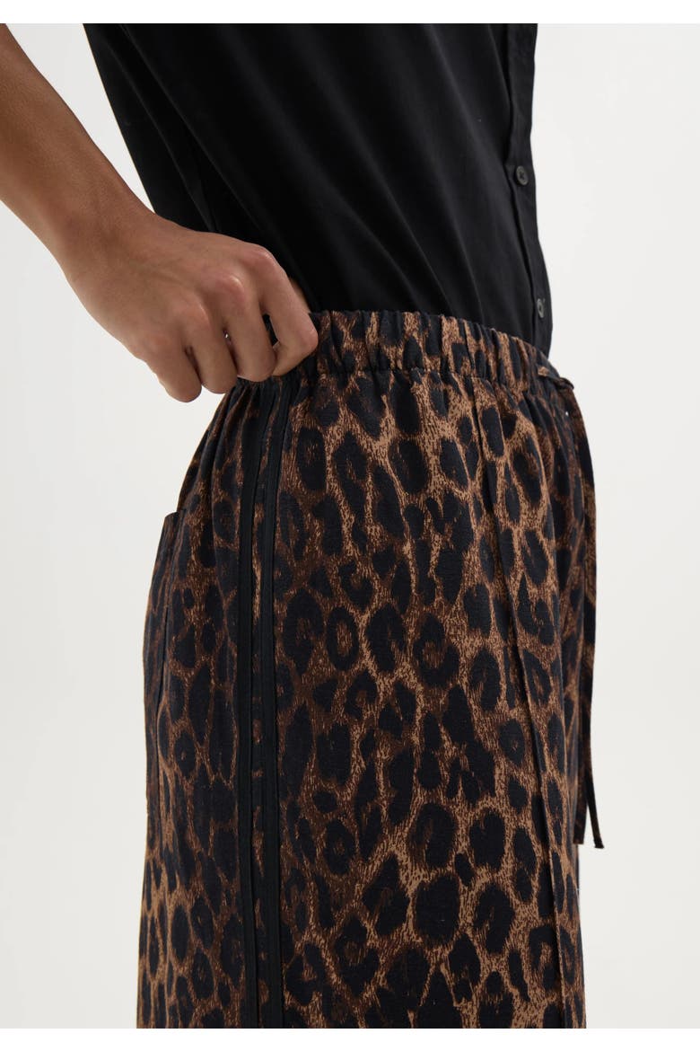 Petunia Linen Blend Leopard Trouser, Alternate, color, Brown Leopard Print