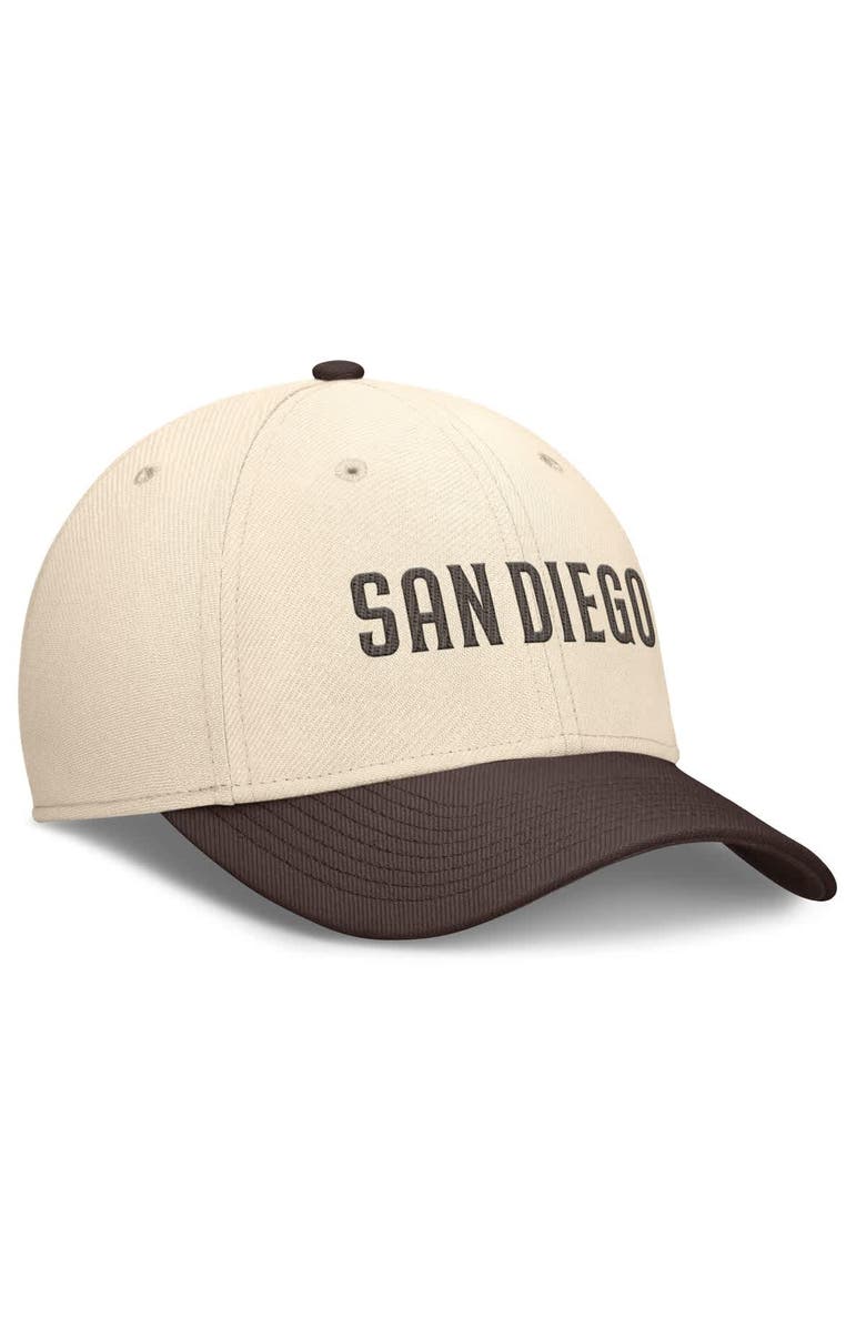 Nike Men's Nike Natural/Brown San Diego Padres Statement Rise Performance Flex Hat, Alternate, color, Natural