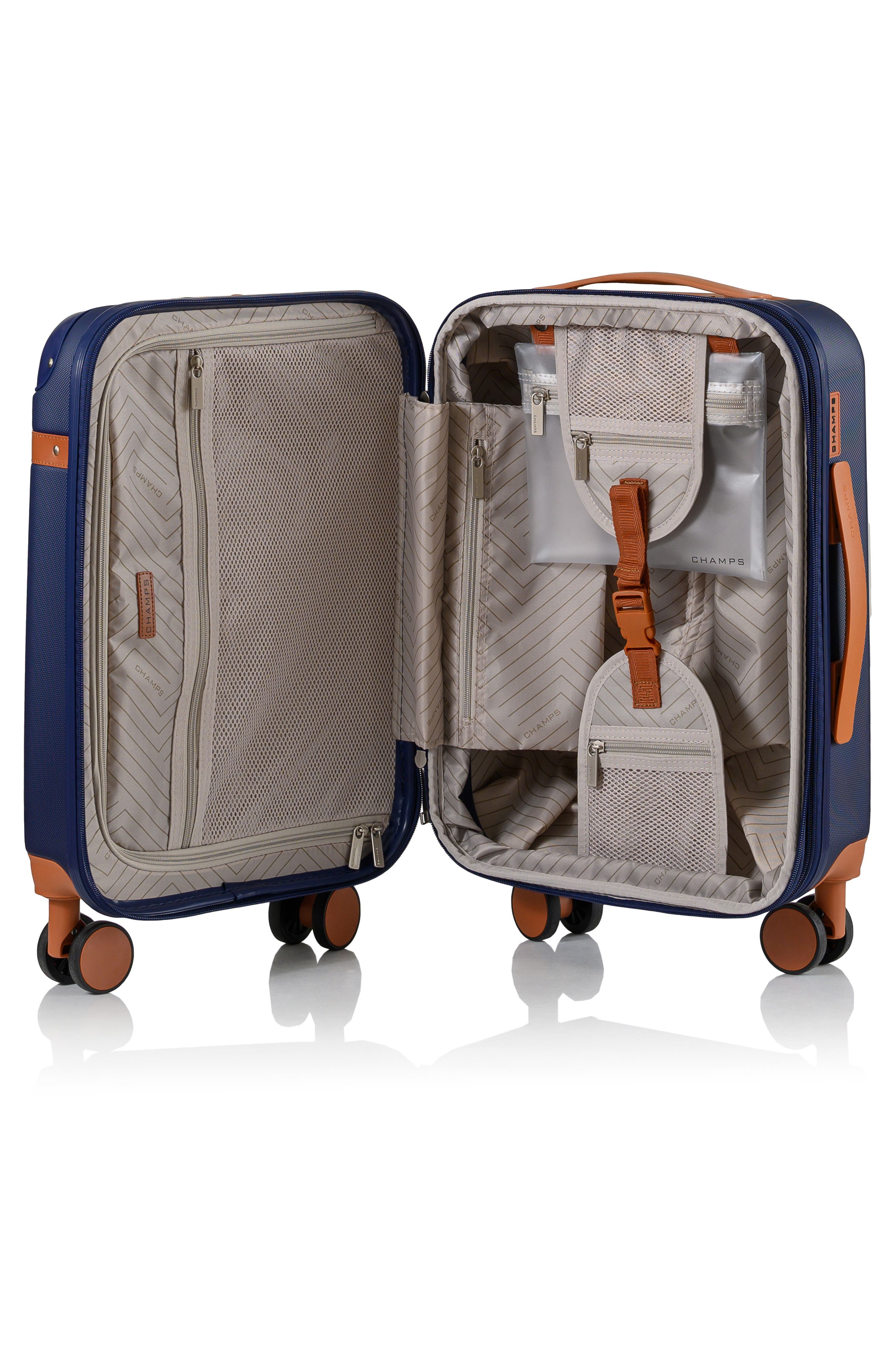 CHAMPS Vintage Carry-On Hardside Spinner, Alternate, color, Navy