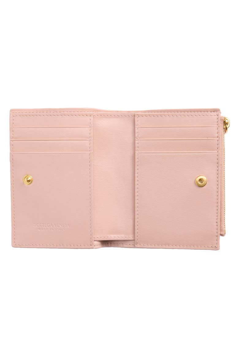 Intrecciato Bifold French Wallet, Alternate, color, 5149 TERRA PINK/ GOLD
