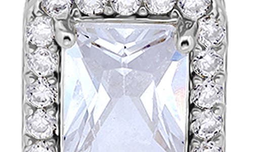 Christian Siriano Emerald Cut Cubic Zirconia Drop Earrings In Silver