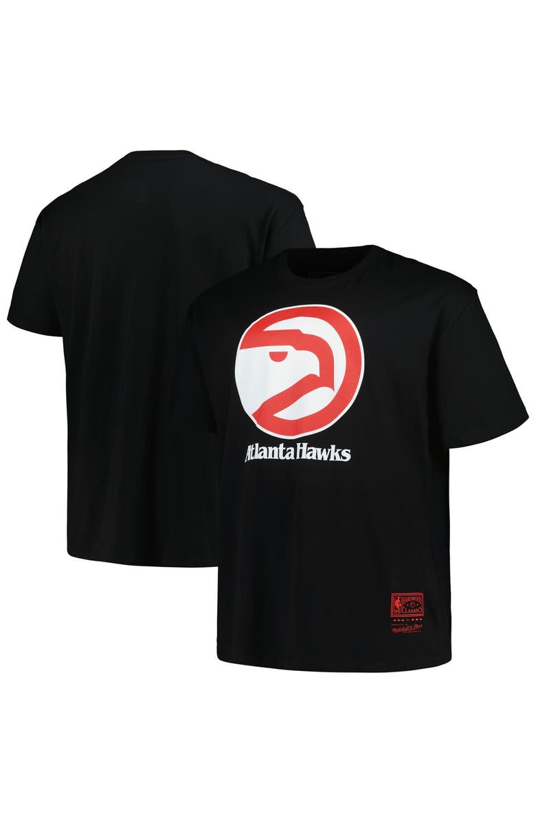 Mitchell & Ness Men's Mitchell & Ness Black Atlanta Hawks Big & Tall Hardwood Classics Vintage Logo T-Shirt, Main, color, Black
