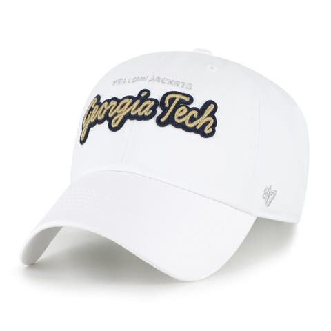 Women's '47 White Georgia Tech Yellow Jackets Trendy Script Clean Up Adjustable Hat
