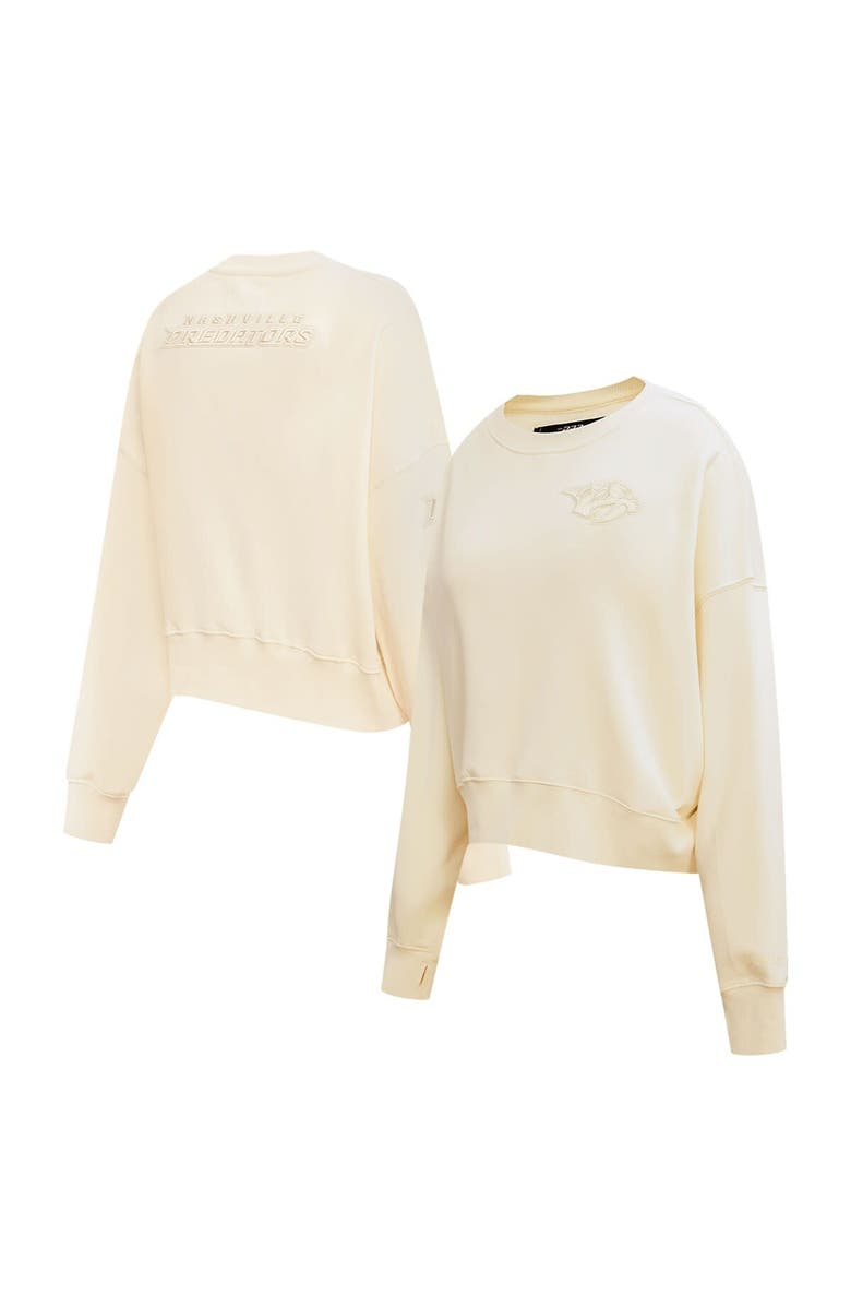 PRO STANDARD Women's Pro Standard Cream Nashville Predators Neutral Pullover Sweatshirt, Main, color, 