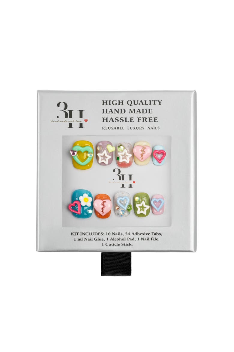 Kawaii Star Luxury Handmade Press On Nails, Main, color, Multicolor
