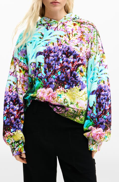 Printed Oversize Cotton Hoodie
