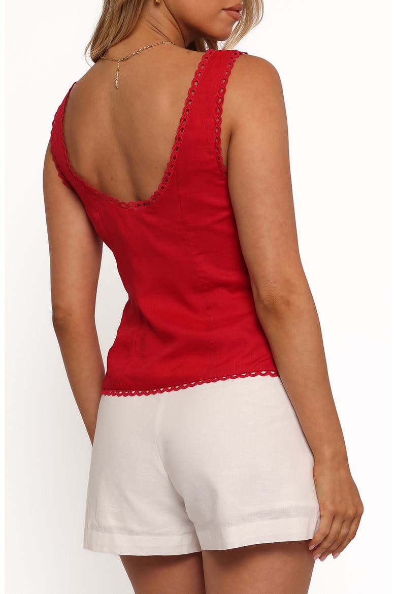 Renn Tie Front Sleeveless Top, Alternate, color, RED