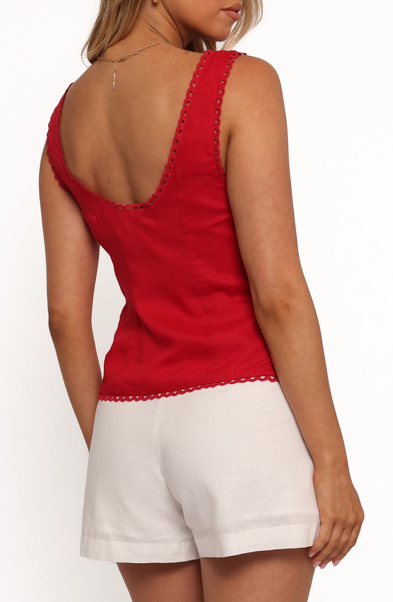 Petal & Pup Renn Tie Front Sleeveless Top, Alternate, color, Red