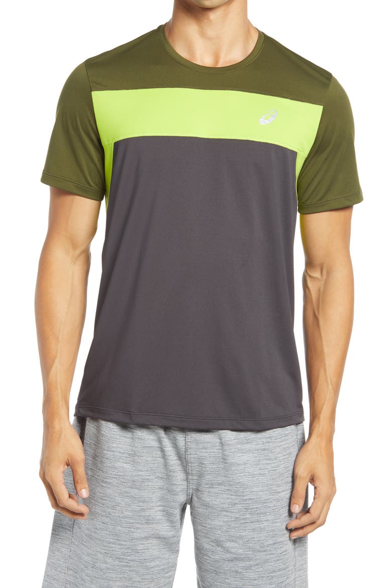 Racing T-Shirt, Main, color, GRAPHITE GREY/ SMOG GREEN