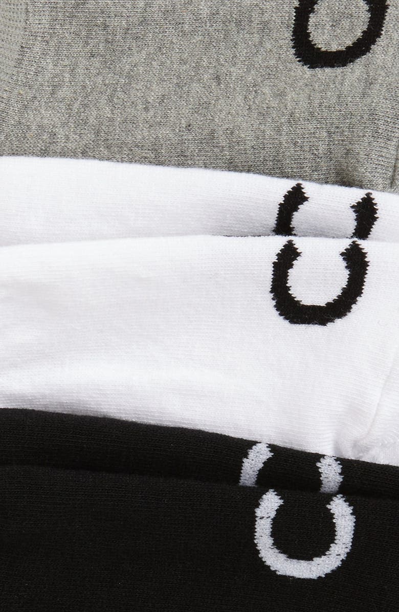 Calvin Klein 3-Pack No-Show Socks, Alternate, color, Grey/ White/ Black