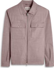 Bugatchi Stretch Wool Zip Shirt Jacket