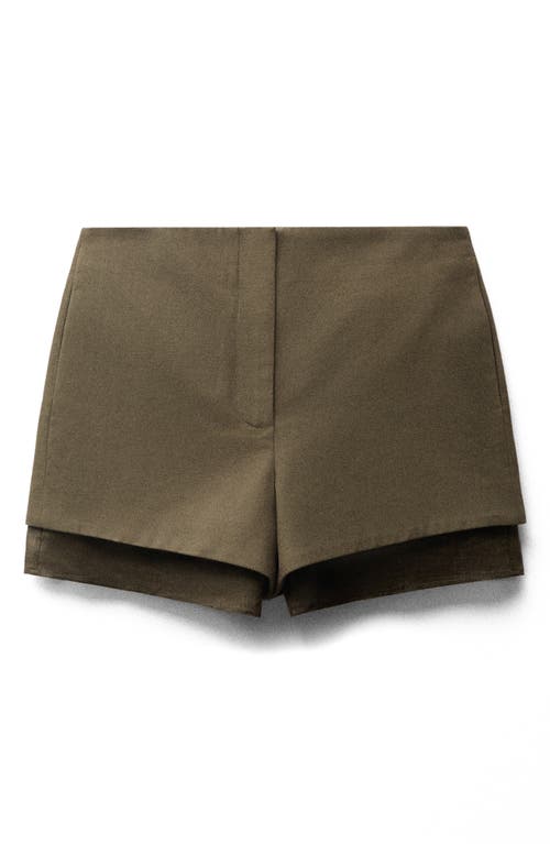 Mango Layered Effect Cotton Blend Shorts