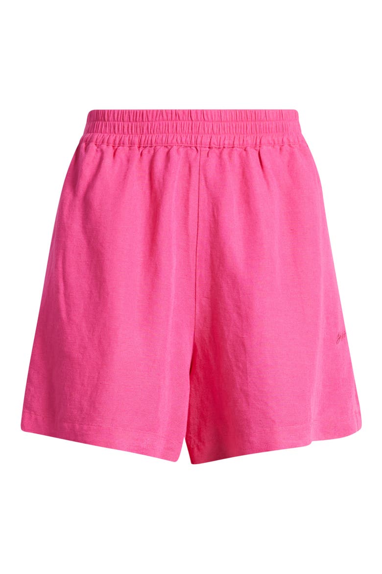 Linen Blend Shorts, Alternate, color, MAGENTA