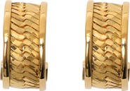 Burberry Engraved Check Hoop Earrings