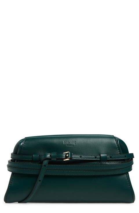 Tie Me Leather Clutch
