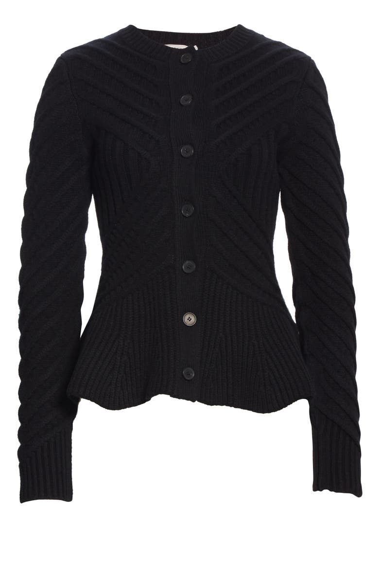 McQueen Alexander McQueen Angled Cable Cardigan, Alternate, color, 