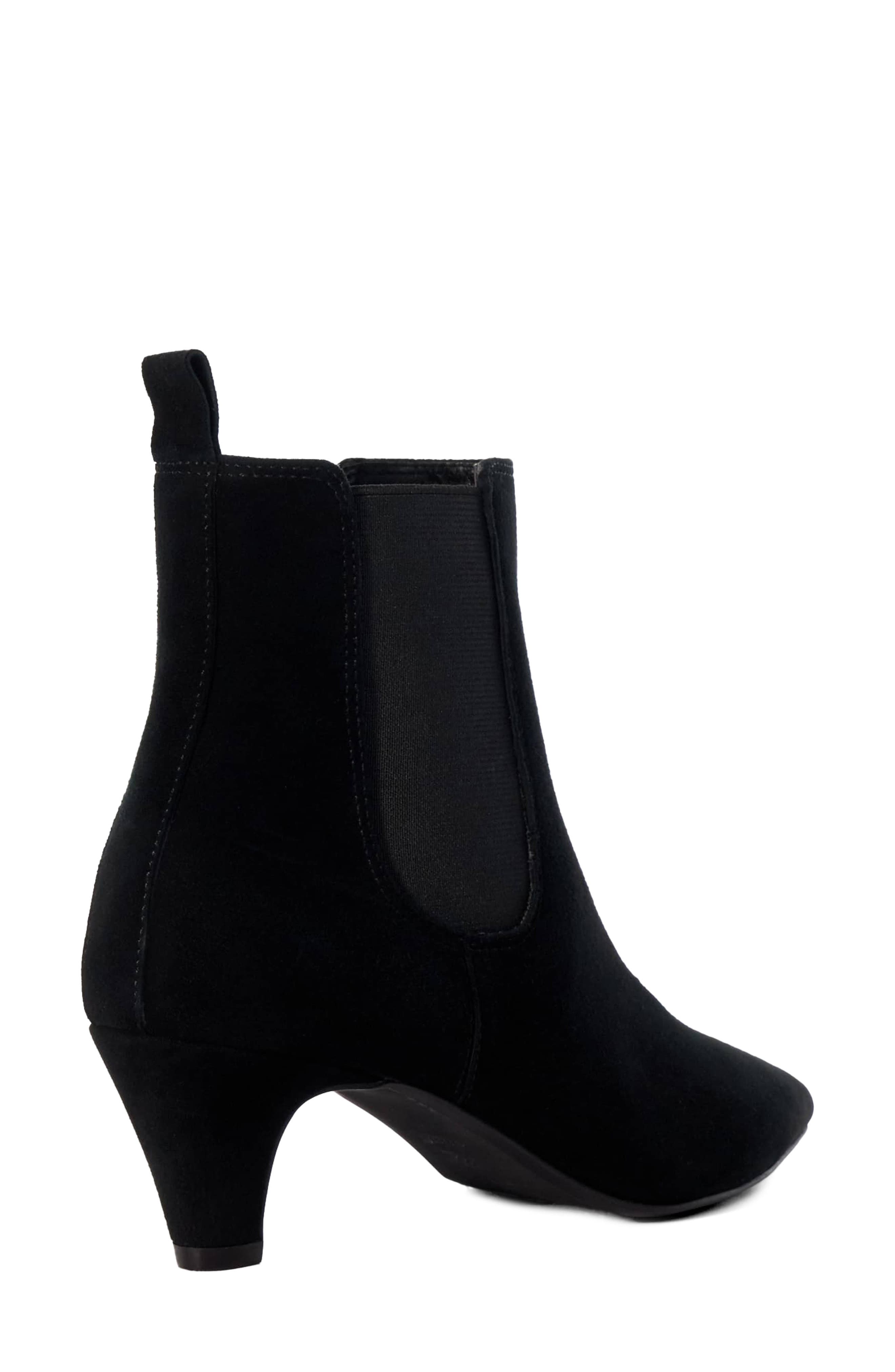Obvious Pointed Toe Chelsea Boot, Alternate, color, BLACK