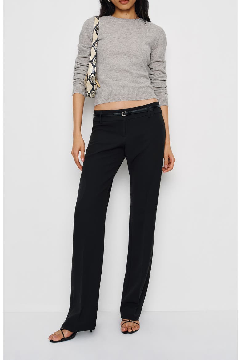 Lian Cashmere Crewneck Crop Sweater, Alternate, color, FOGGY