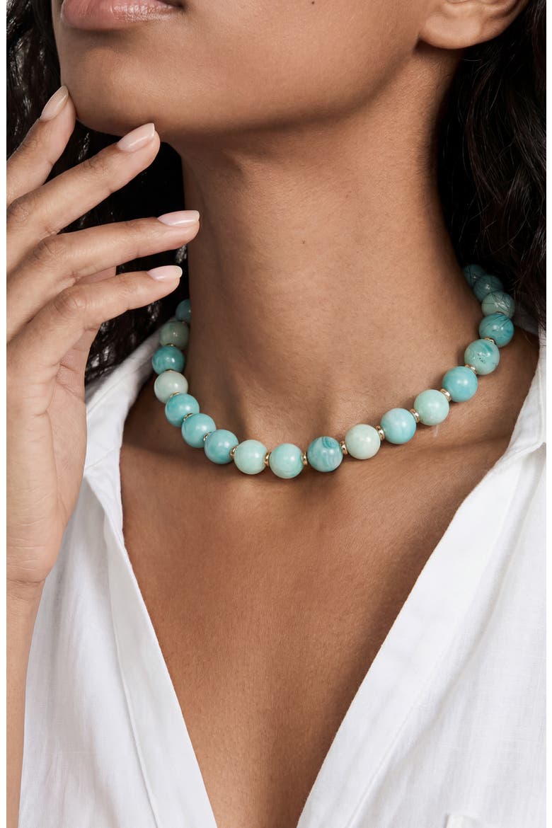 Stone Beaded Necklace, Alternate, color, TURQUOISE