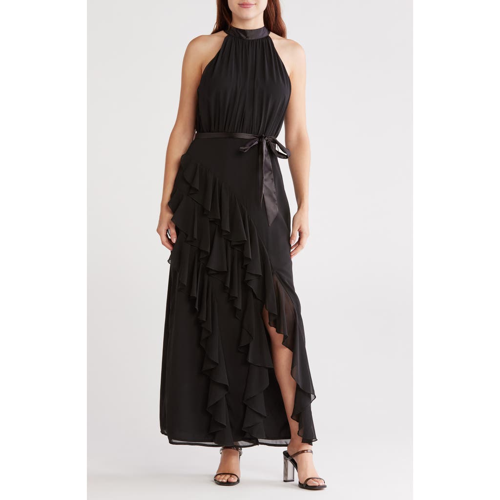 Area Stars Nadine Ruffle Maxi Dress In Black
