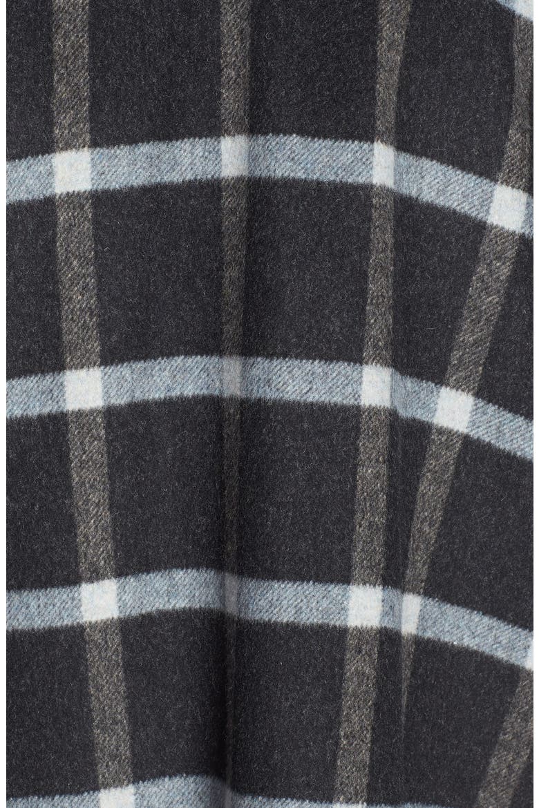 Plaid Wool Blend Coat, Alternate, color, CHARCOAL/ PALE BLUE