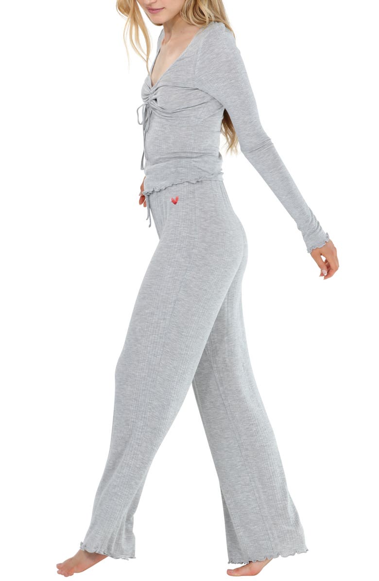 Honeydew Dreamland Lounge Rib Pajamas, Alternate, color, Heather Grey