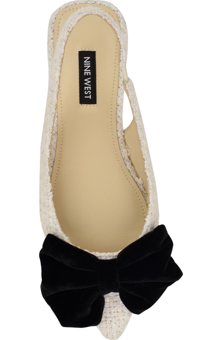 Nine West Junnie Pointed Toe Slingback Flat, Alternate, color, Ivory