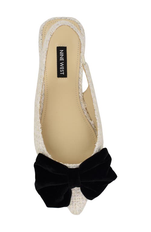 Shop Nine West Junnie Pointed Toe Slingback Flat In Ivory