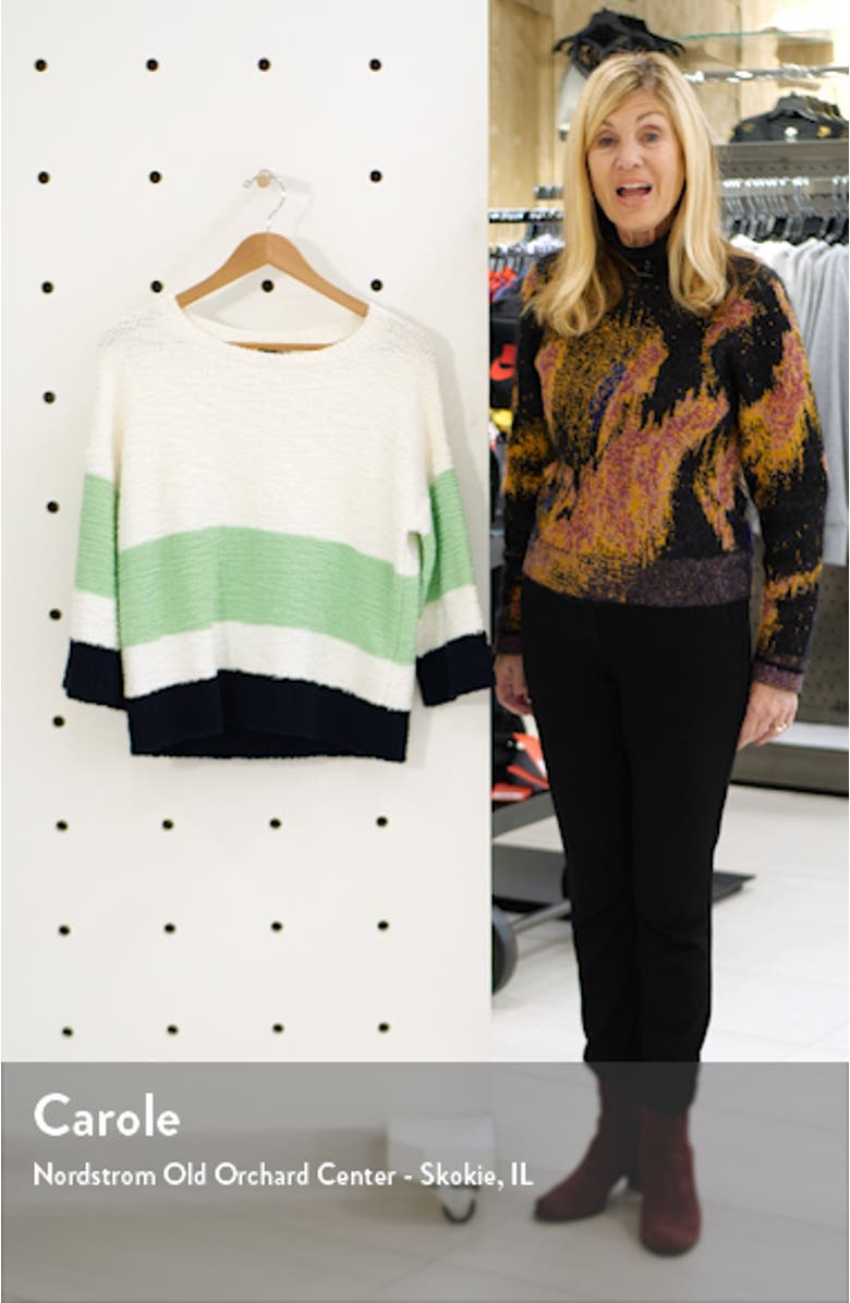 Colorblock Teddy Knit Sweater, sales video thumbnail
