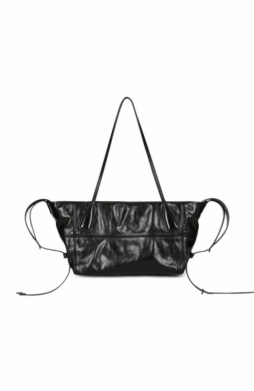 Balmain Track Shiny Leather Tote Bag