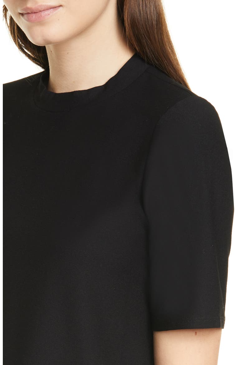 Mock Neck Short Sleeve Top, Alternate, color, BLACK