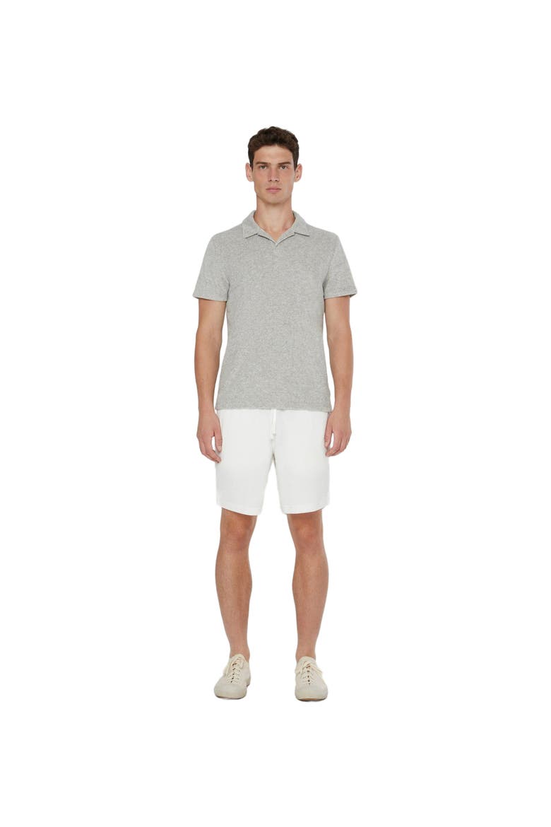 Towel Terry Johnny Collar Polo, Main, color, HEATHER GREY