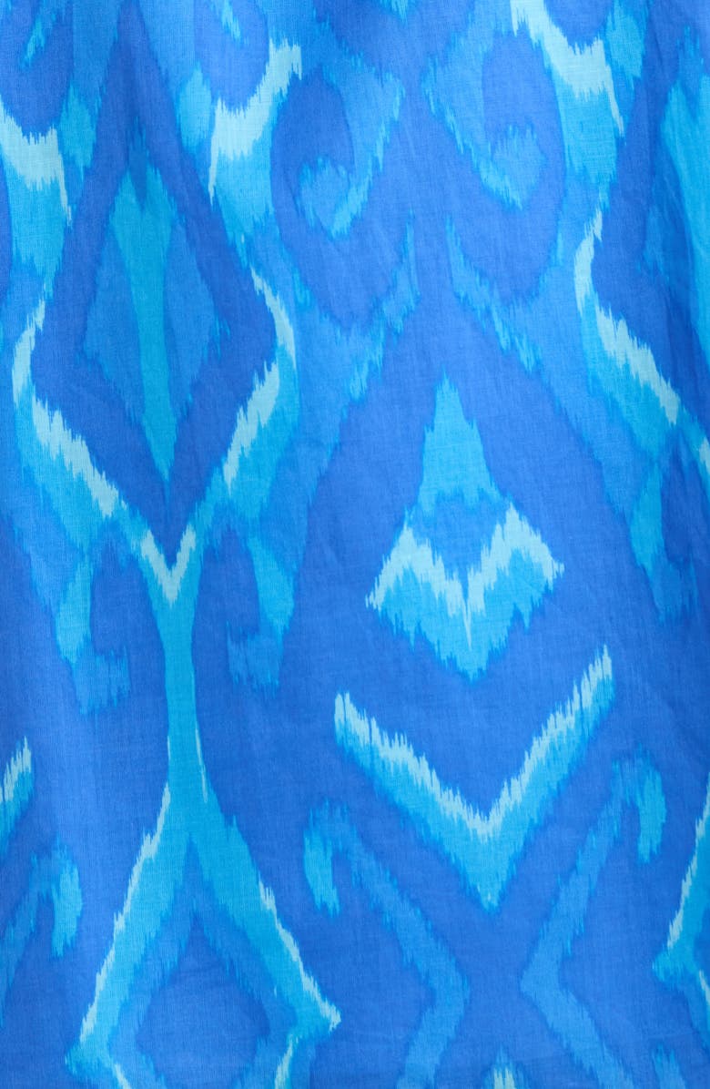 SUGARLIPS Carys Print Tie Neck Top, Alternate, color, Blues-Multi