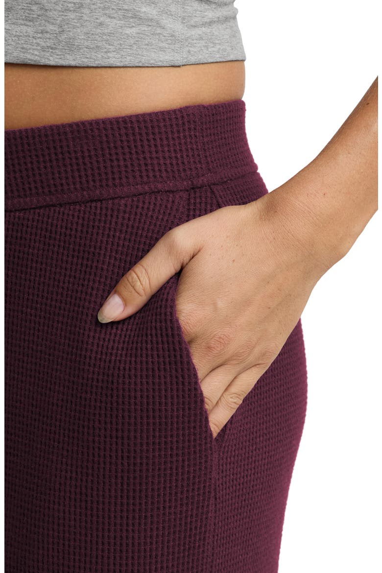 Rest Day Waffle Wide Leg Pants, Alternate, color, CABERNET