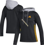 adidas Women's adidas Black Pittsburgh Penguins Refresh Skate Lace AEROREADY Pullover Hoodie