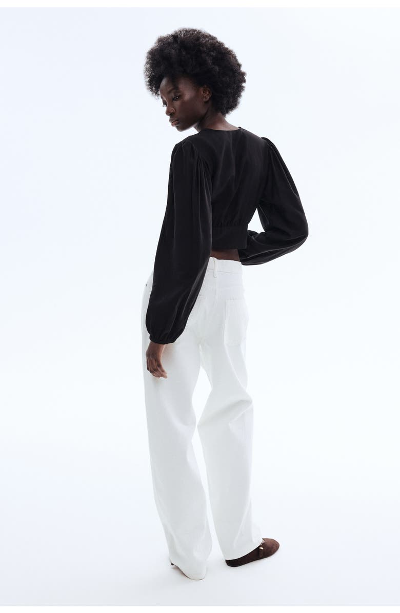 H&M V-neck Blouse, Alternate, color, Black