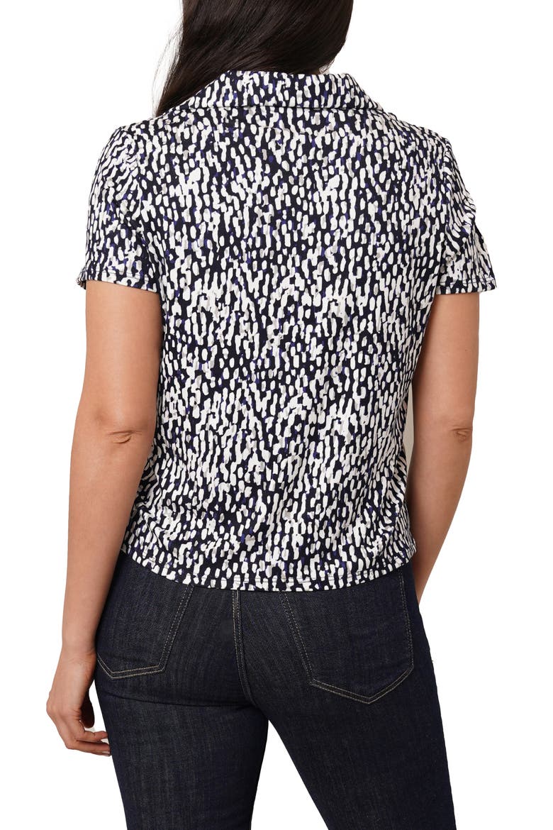 Johnny Collar Short Sleeve Top, Alternate, color, KALI PRINT NAVY