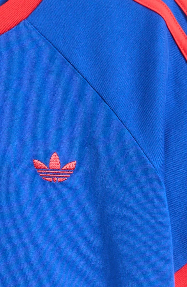 adidas Originals Kids' 3-Stripes Ringer T-Shirt, Alternate, color, Bright Blue