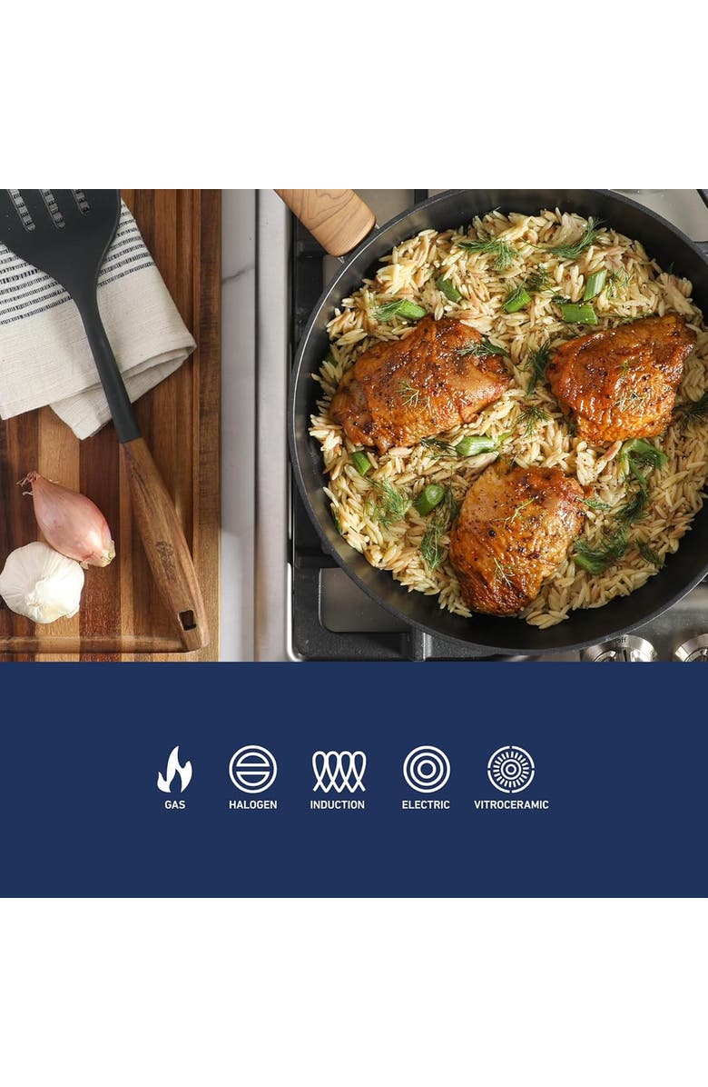 OSTER Oxburg 10 Inch Nonstick Aluminum Frying Pan, Alternate, color, Black