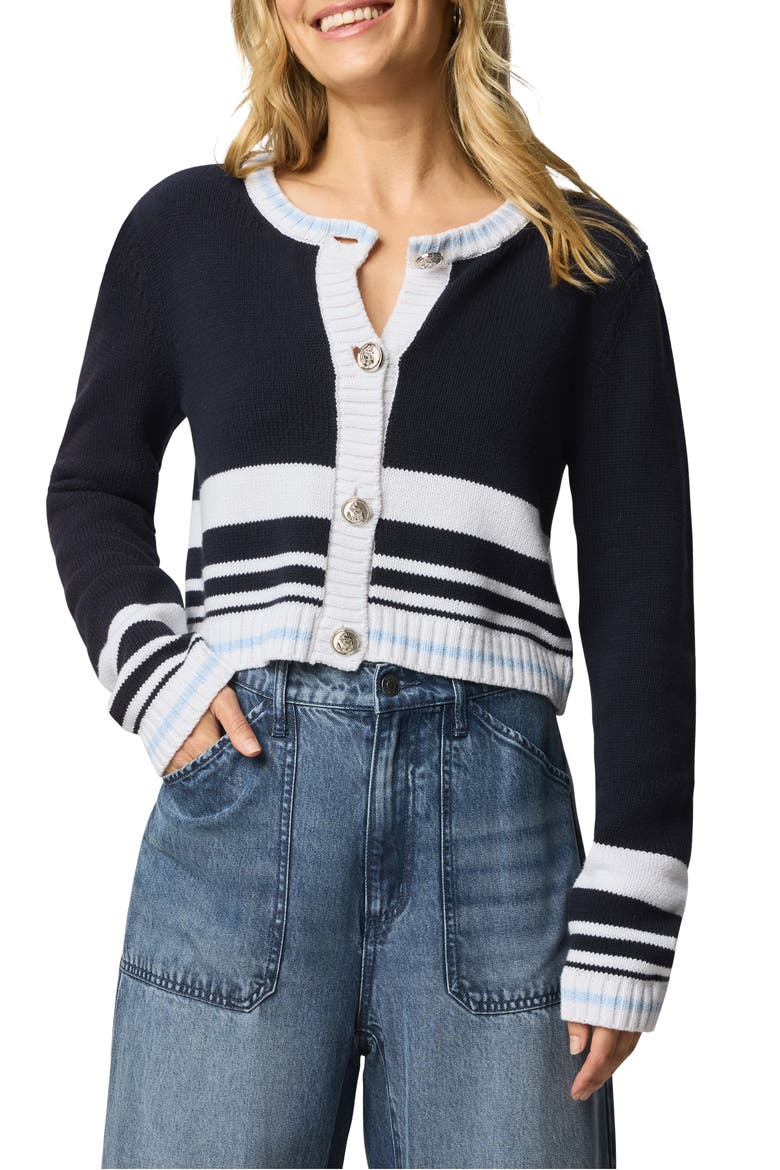 Sailor Stripe Cardigan, Main, color, NAVY BLUE/ WHITE/ SEA BREEZE