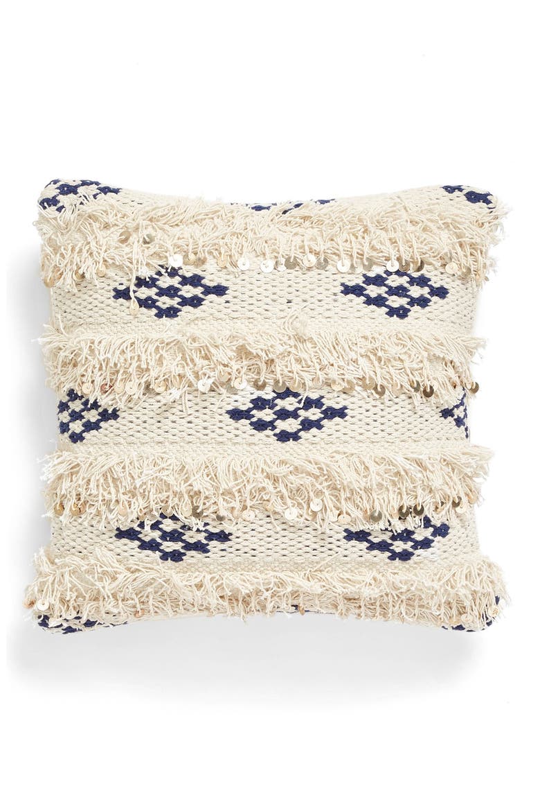 'Morocco' Pillow, Main, color, IVORY/ NAVY CROWN