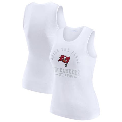 Women's WEAR by Erin Andrews  White Tampa Bay Buccaneers Ribbed Graphic Tank Top