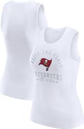 WEAR by Erin Andrews Women's WEAR by Erin Andrews  White Tampa Bay Buccaneers Ribbed Graphic Tank Top