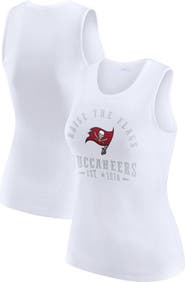 WEAR by Erin Andrews Women's WEAR by Erin Andrews  White Tampa Bay Buccaneers Ribbed Graphic Tank Top