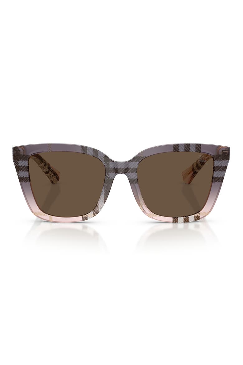 52mm Square Sunglasses, Main, color, CHECK GRADIENT ROSE / BROWN
