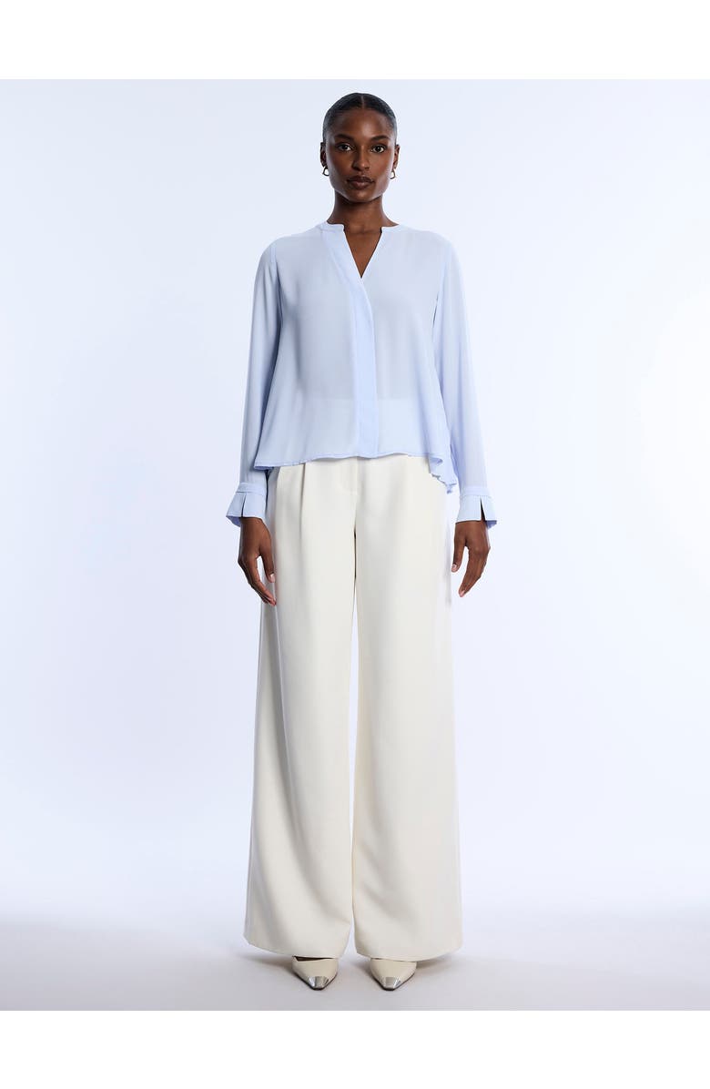 BCBGMAXAZRIA Pleated Back Blouse, Alternate, color, Cloud