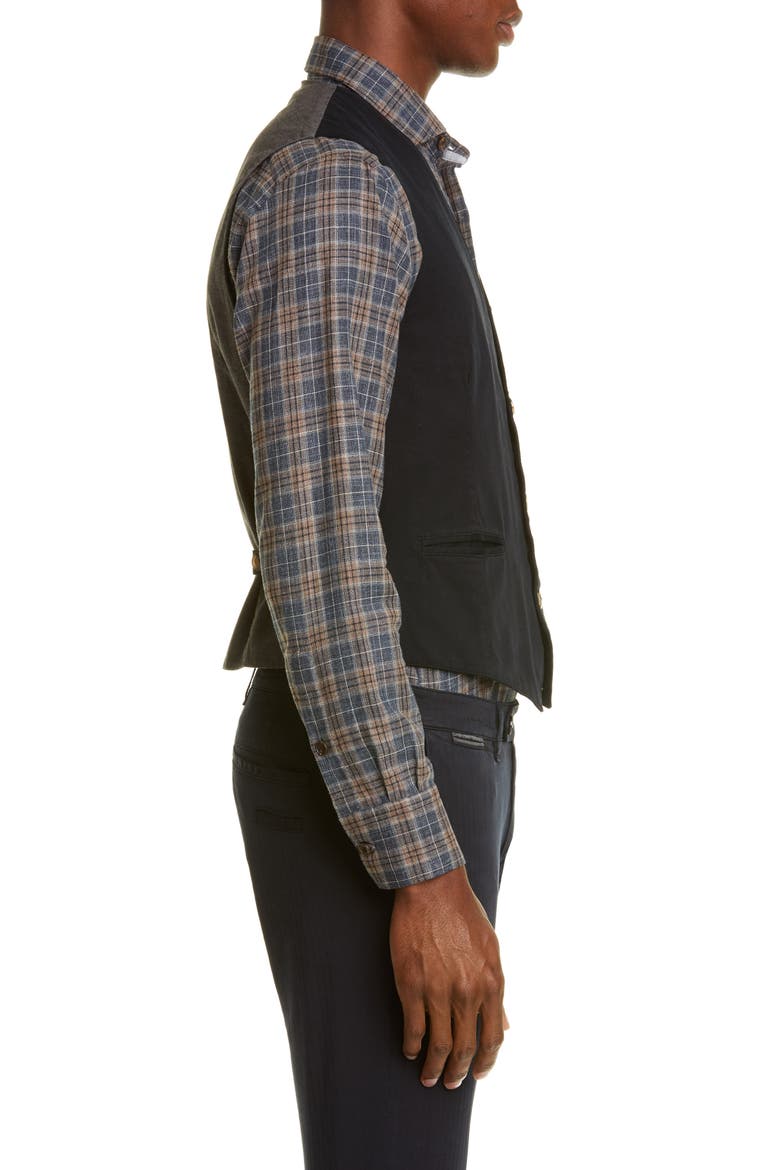 Trim Fit Twill Cotton Vest, Alternate, color, NAVY