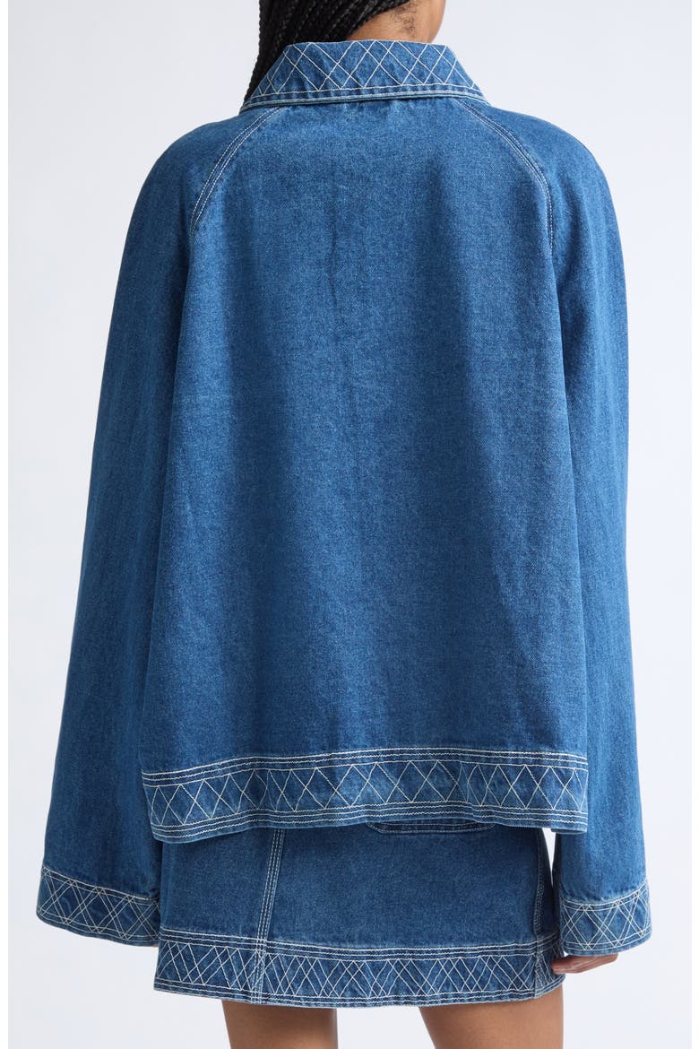 Embroidered Cotton Denim Jacket, Alternate, color, INDIGO