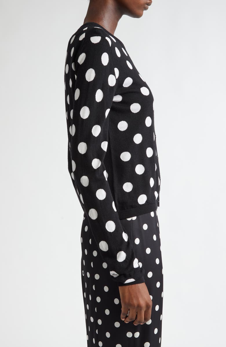 Dolce&Gabbana Polka Dot Virgin Wool & Silk Cardigan, Alternate, color, 