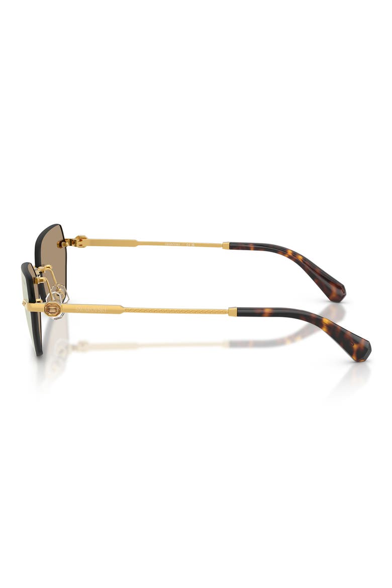 58mm Mirrored Irregular Sunglasses, Alternate, color, GOLD / BROWN MIRROR ROSE GOLD